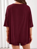 V-neck short-sleeved casual beach suit for women