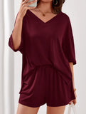 V-neck short-sleeved casual beach suit for women