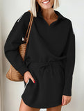 Sport Collar Top Skirt Set