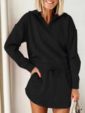 Sport Collar Top Skirt Set