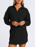 Sport Collar Top Skirt Set