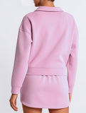 Sport Collar Top Skirt Set
