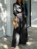 Solid Lapel Slim Fashion Set