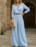Solid Lapel Slim Fashion Set