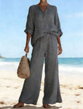 Loose Wide Leg Pants Set