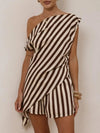 One Shoulder Top Shorts Set