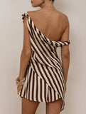 One Shoulder Top Shorts Set