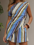 One Shoulder Top Shorts Set