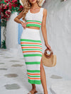 Stripe Knit Tank Skirt Set