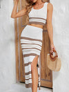 Stripe Knit Tank Skirt Set