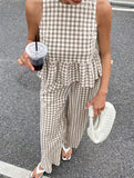 Sleeveless Top Pants Two Piece Set_CWSS01486