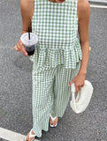 Sleeveless Top Pants Two Piece Set_CWSS01486