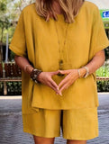 Short Sleeve Top Shorts Set_CWSS01488