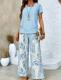 Print Top Wide Leg Pants Set_CWSS01490