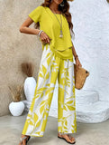 Print Top Wide Leg Pants Set_CWSS01490