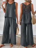 Backless Hollow Out Fashion Two Piece Set_CWSS01496