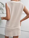 Color Block Slit Sport Tank Top Set