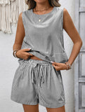 Sleeveless Tank Top Shorts Casual Set_CWSTB00943