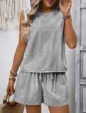 Sleeveless Tank Top Shorts Casual Set_CWSTB00943