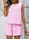 Sleeveless Tank Top Shorts Casual Set_CWSTB00943