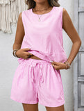 Sleeveless Tank Top Shorts Casual Set_CWSTB00943