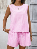 Sleeveless Tank Top Shorts Casual Set_CWSTB00943