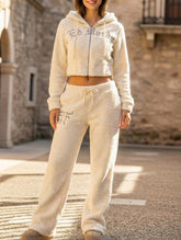 Hooded Zip Fleece Embroidered Casual Set_CWSTB00962