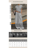 Sleeveless Vest Wide Leg Pants Two Piece Set