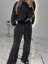 Sequin Starry Sky Loose Two Piece Set_CWSTB01011