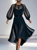 Black Mesh Two Piece Maxi Dress_CWSTB01051