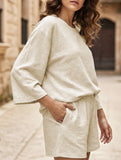 Tencel Linen Lounge Tee Shorts Set_CWSTB01060
