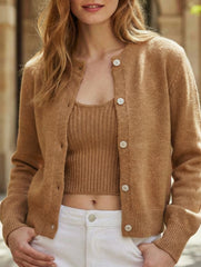Knit Cardigan Vest Two Piece Set_CWSTB01066