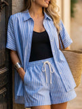 Stripe Shirt and Shorts Set