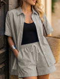 Stripe Shirt and Shorts Set