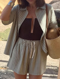 Stripe Shirt and Shorts Set