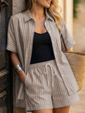 Stripe Shirt and Shorts Set