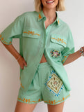 Linen Shirt and Shorts Set