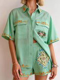 Linen Shirt and Shorts Set