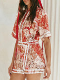 Linen Shirt and Skirt Set