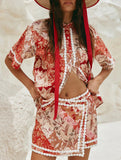 Linen Shirt and Skirt Set