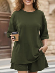 Crewneck Loose Short Sleeve Set
