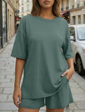 Crewneck Loose Short Sleeve Set