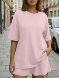 Crewneck Loose Short Sleeve Set