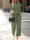Short Sleeve Top Pants Two Piece Set_CWSTB01268