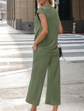 Short Sleeve Top Pants Two Piece Set_CWSTB01268