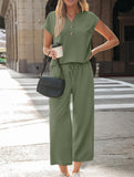 Short Sleeve Top Pants Two Piece Set_CWSTB01268