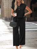 Short Sleeve Top Pants Two Piece Set_CWSTB01268