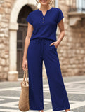 Short Sleeve Top Pants Two Piece Set_CWSTB01268