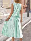 Stripe Tank A Line Skirt Set_CWSTB01269