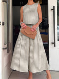 Stripe Tank A Line Skirt Set_CWSTB01269
